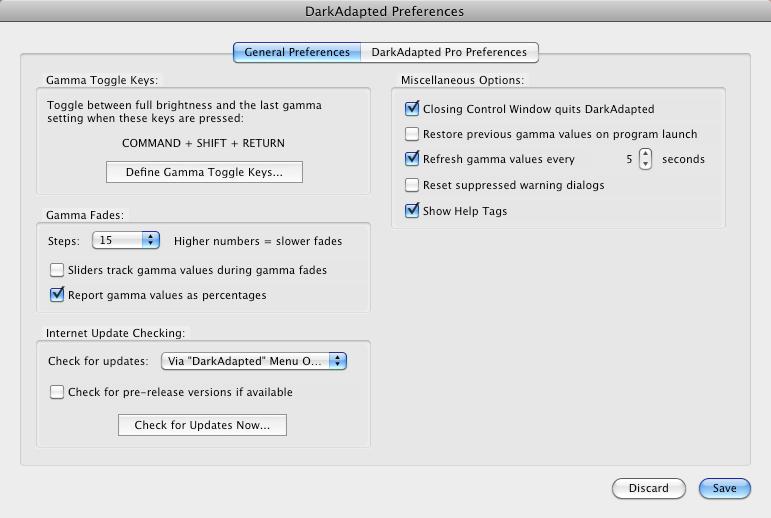 DarkAdapted 3.0 : Preferences A