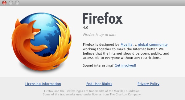 Firefox 4 4.0 : About window