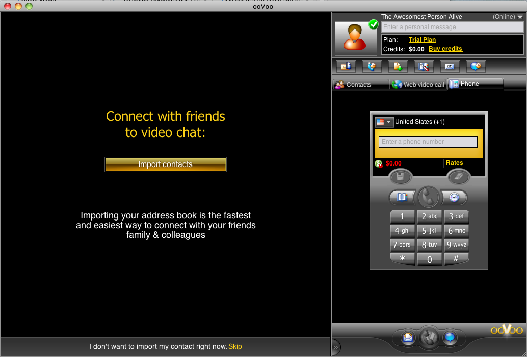 ooVoo 3.0 : Dial Pad