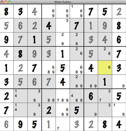 Mister Sudoku 1.1 : Main window