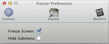 Freezer 0.2 : Preference Window