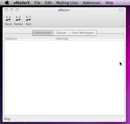 eMailerX 2.9 : Main window