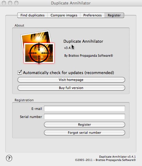 Duplicate Annihilator DEMO 3.4 : Main window
