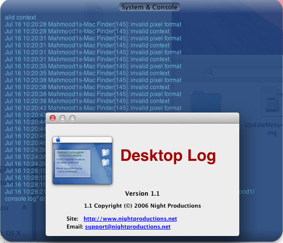 Desktop Log 1.1 : Main Window