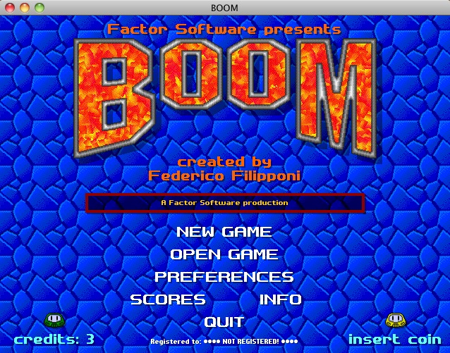 Boom : Main menu
