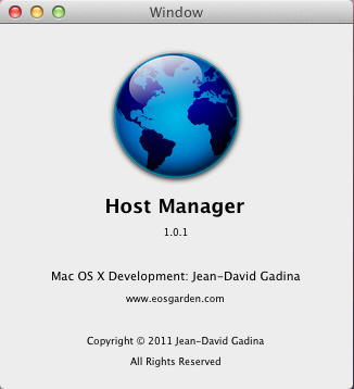 Host Manager 1.0 : About Window