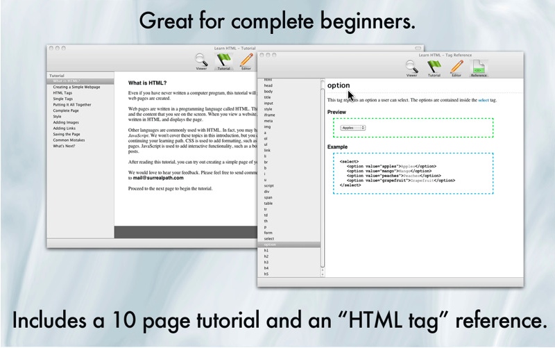 Learn HTML 1.0 : Main window