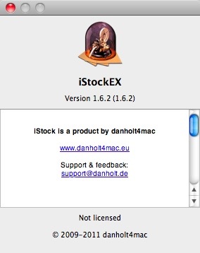iStockEX 1.6 : About Window