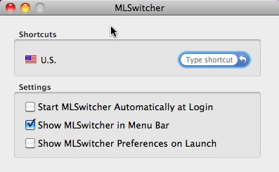 MLSwitcher2 1.0 : Main window