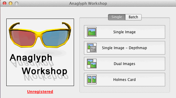 Anaglyph Workshop 2.4 : Main Window