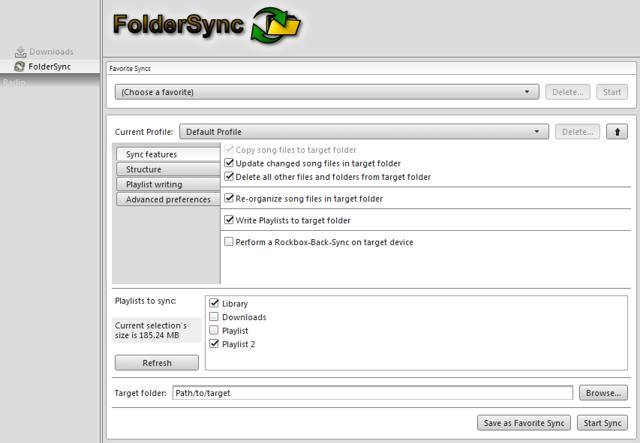 FolderSync 3.4 : Main window