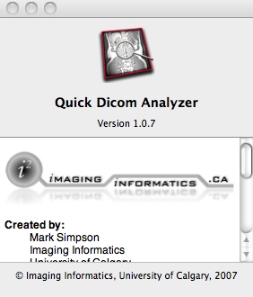 Quick Dicom Analyzer 1.0 : Main window