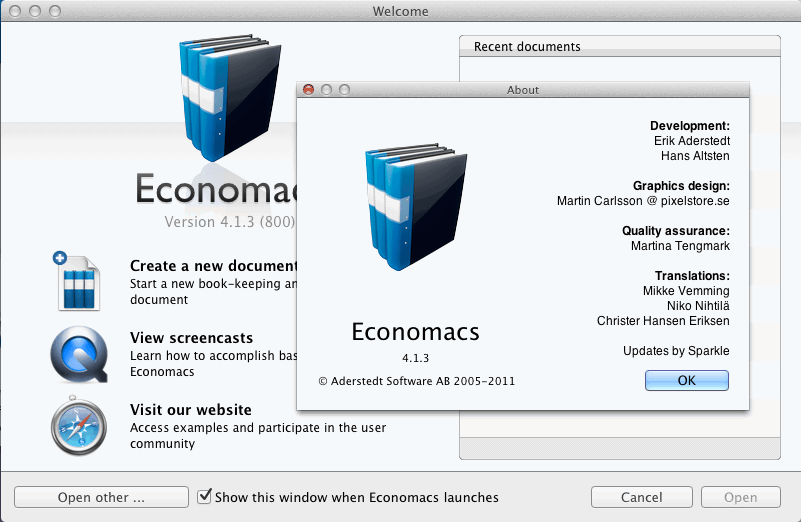 Economacs 4.1 : Main Window