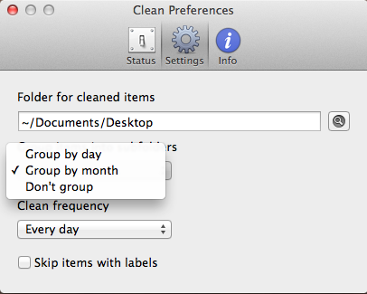 Clean 1.0 : Preferences