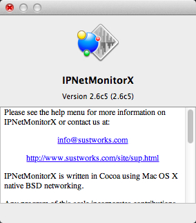 IPNetMonitorX 2.6 : About