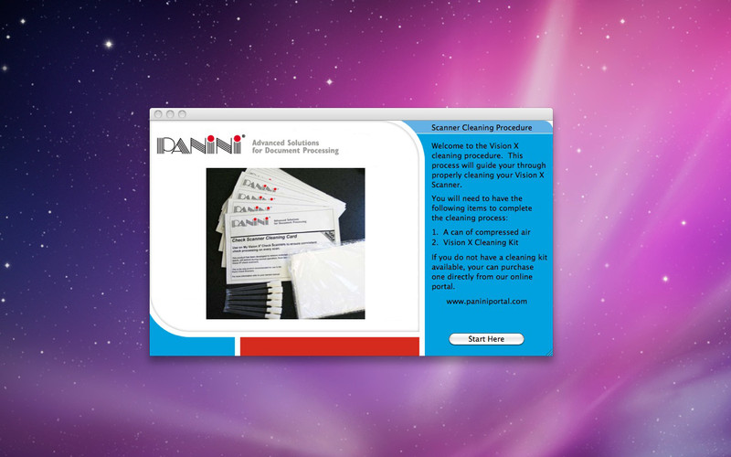 Panini Scanner Cleaning 1.0 : Panini Scanner Cleaning screenshot