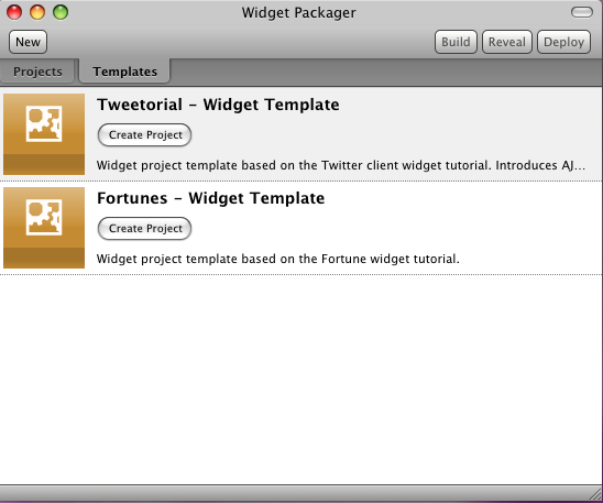 Widget Packager 2.7 : General View