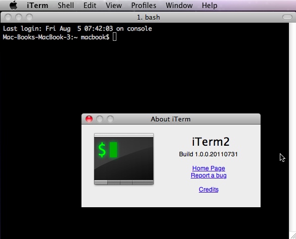 iTerm 2 1.0 : Main window