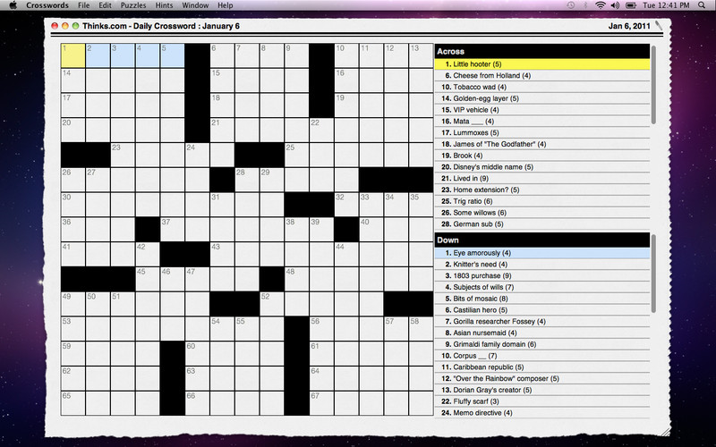 Crosswords 1.0 : Crosswords screenshot