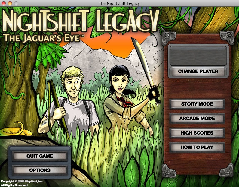 Nightshift Legacy: The Jaguar's Eye : Main menu