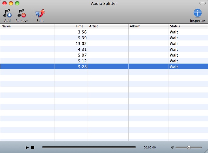 Audio Splitter 1.1 : Main Window