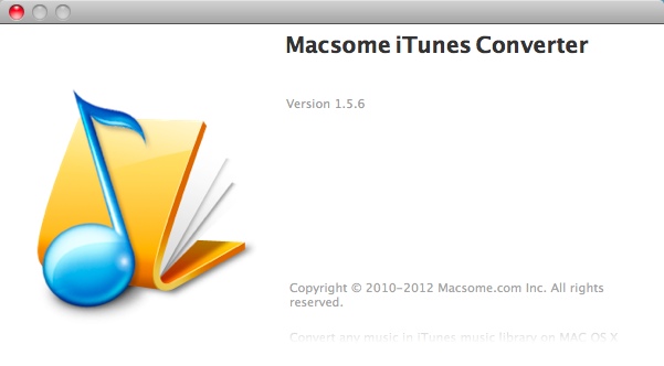 Macsome iTunes Music Converter 1.5 : About Window