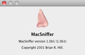 MacSniffer 1.0 : About window