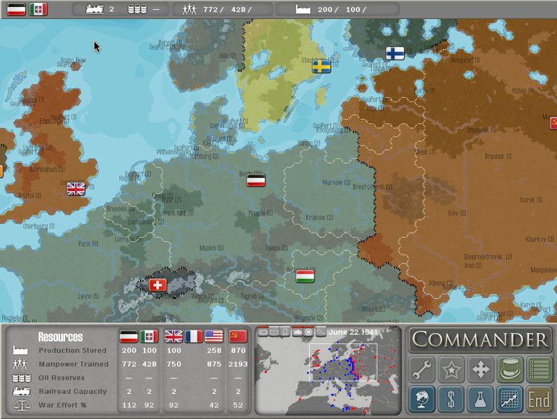 Commander - Europe At War 1.0 : Main window