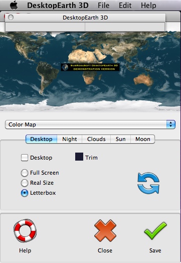 DesktopEarth 3D 3.2 : Main window
