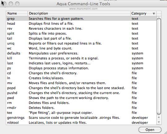 Aqua For Command-Line Tools 1.0 : Main window