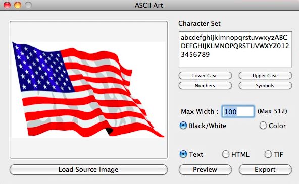 ASCII Art 1.0 : Main window