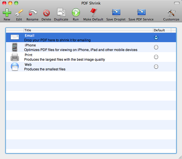 PDF Shrink 4.6 : Main Window