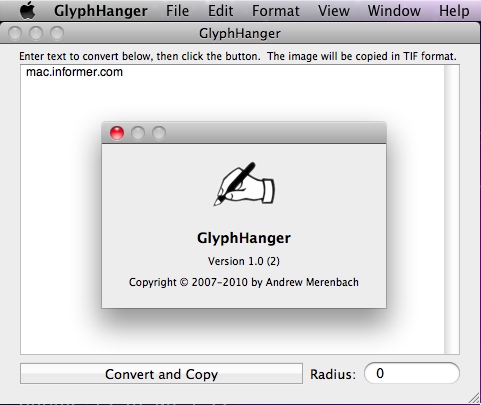 GlyphHanger 1.0 : Main window