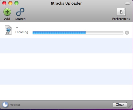 8tracks Uploader 0.8 : Main window
