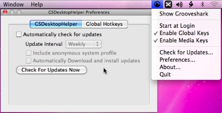GSDesktopHelper 0.2 : Main window