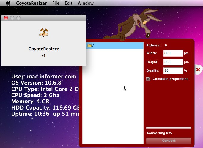 CoyoteResizer 1.0 : Main window