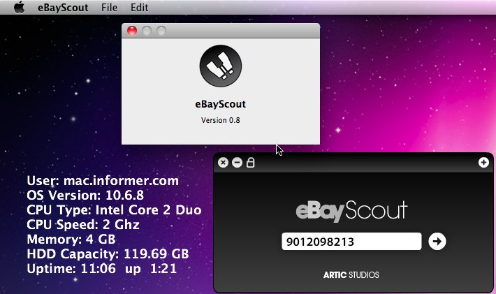 eBayScout 0.8 : Main window