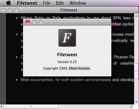 Filetweet 0.2 : Main window