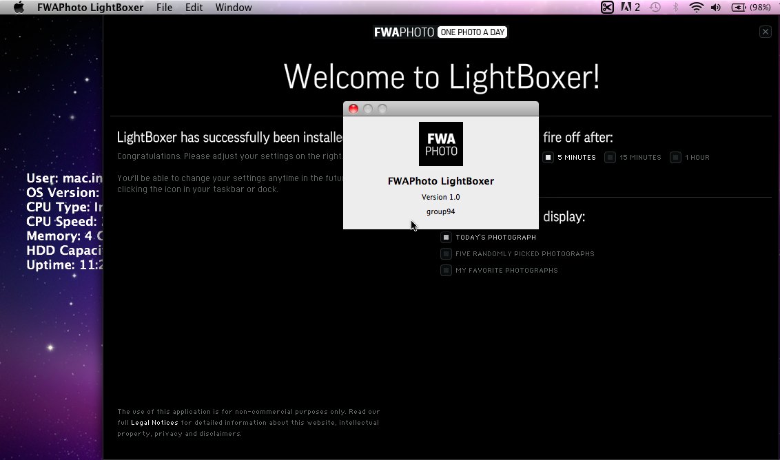 FWAPhoto LightBoxer 1.0 : Main window