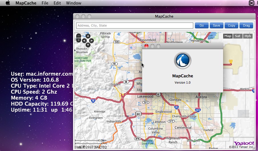 MapCache 1.0 : Main window