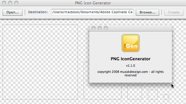 PNG IconGenerator 1.1 : Main window