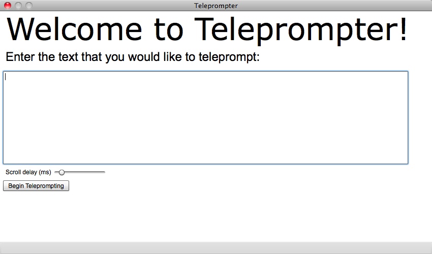 Teleprompter 0.1 : Main window