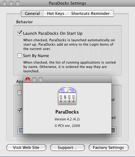 ParaDocks 4.2 : Main Window