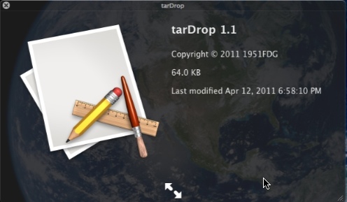 tarDrop 1.1 : Main window