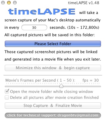 TimeLapse 1.4 : Main window