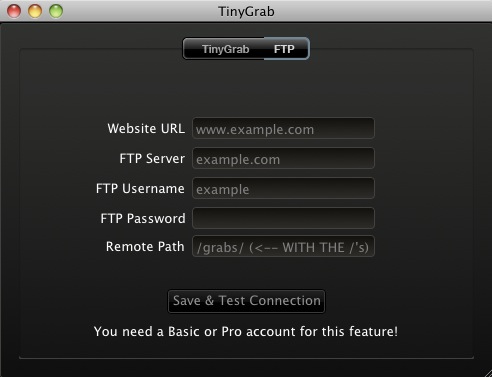 TinyGrab 2.0 : FTP connection