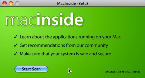 MacInside (Beta) 0.1 : Program Window