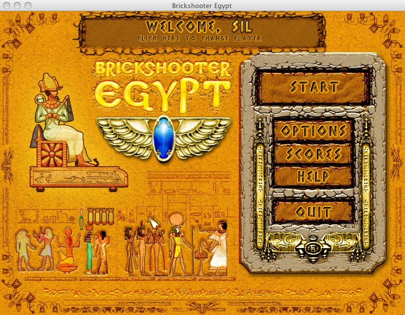 Brickshooter Egypt : Main menu