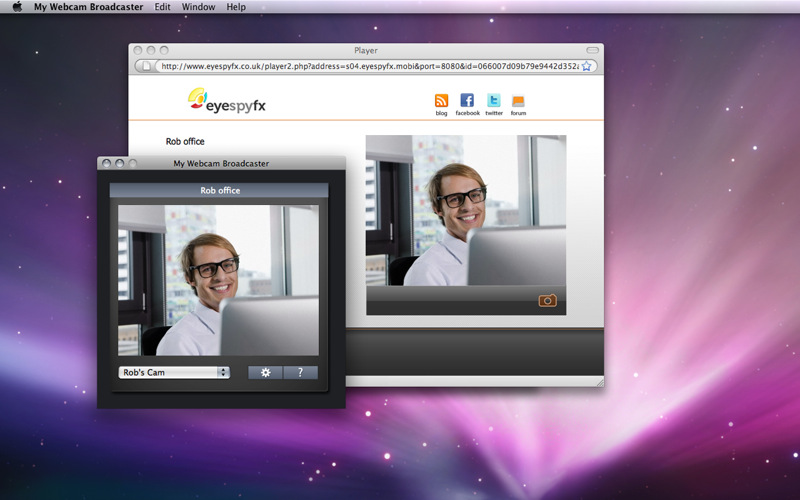 MyWebcamBroadcaster : Main interface