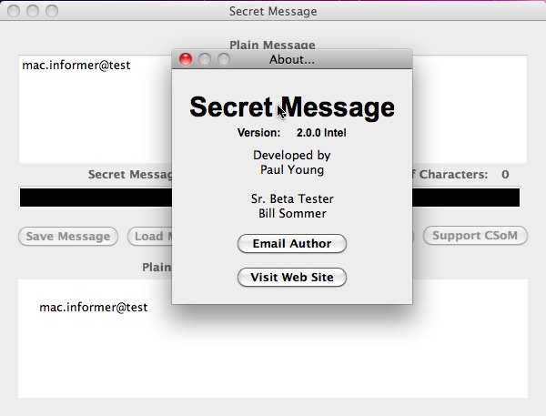 Secret Message 2.0 : Main window